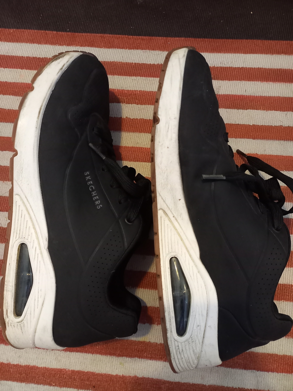 Skechers Men’s Black Casual Lace-Up Sneakers - Picture 7 of 8